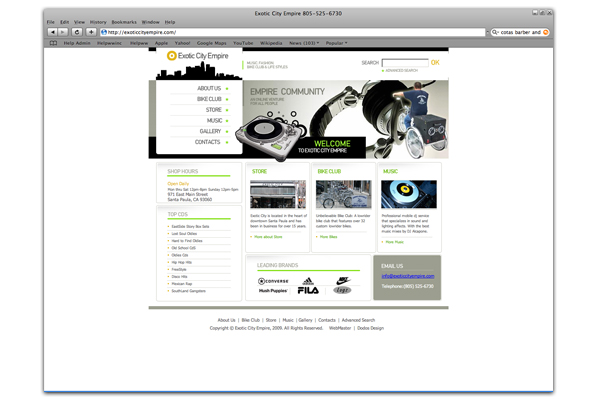 Exotic City Empire Santa Paula Website Design